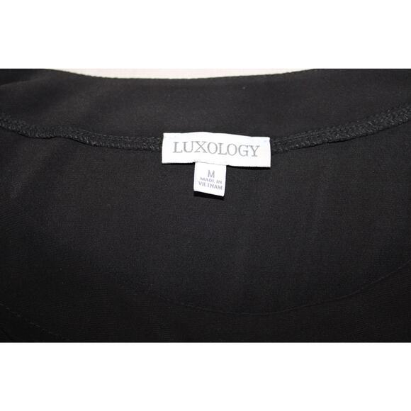 LUXOLOGY Black Short Sleeve Top Women’s Size M - Picture 5 of 5